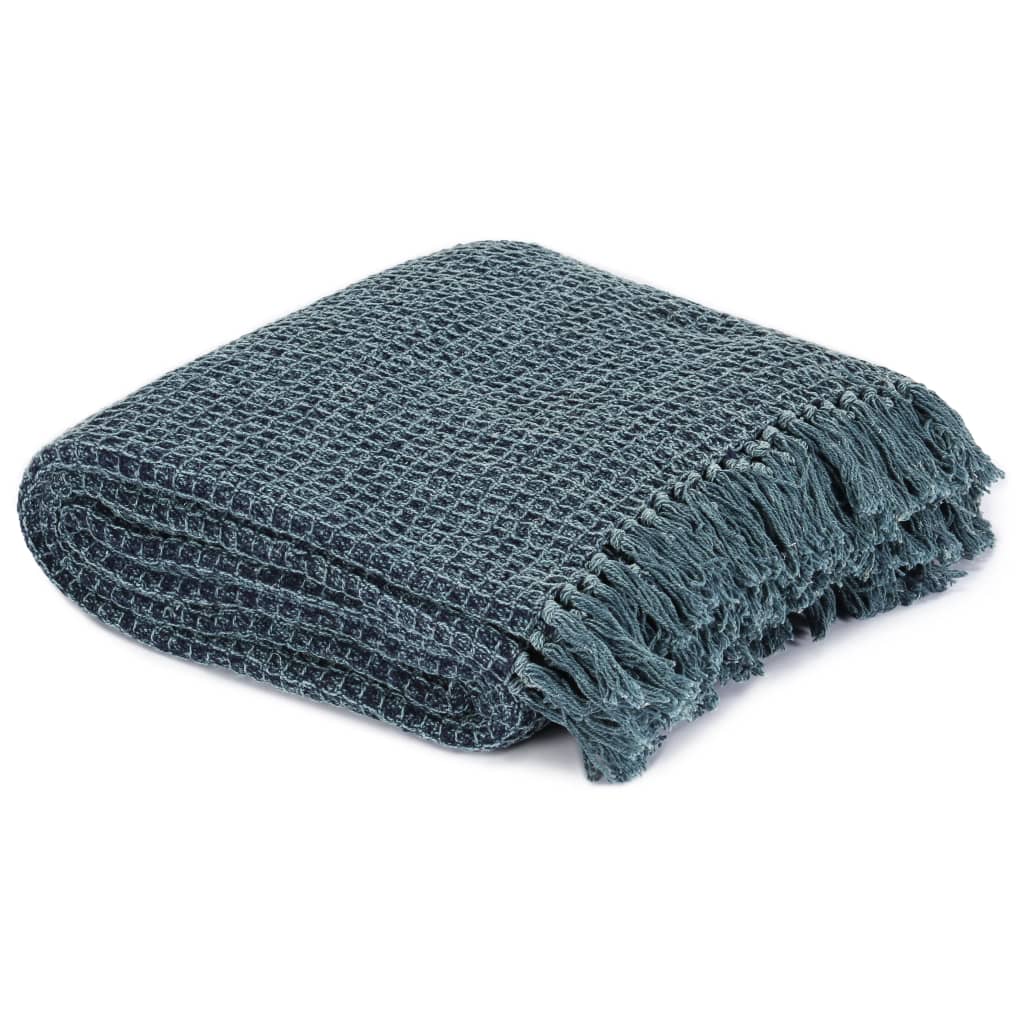 Plaid Katoen Indigo-Blauw