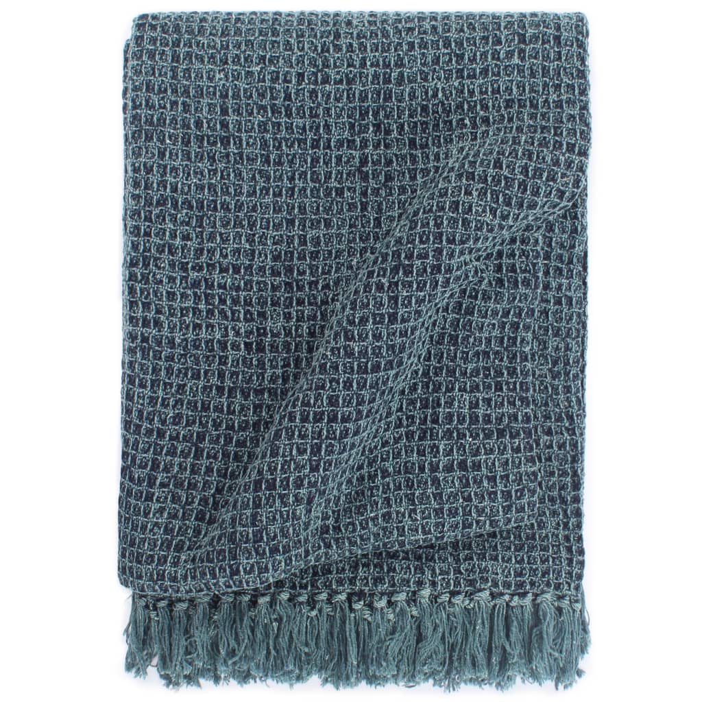 Plaid Katoen Indigo-Blauw