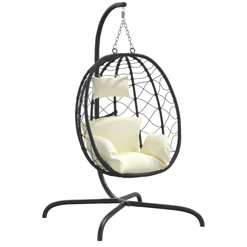 Hangstoel Met Kussen Poly Rattan En Staal