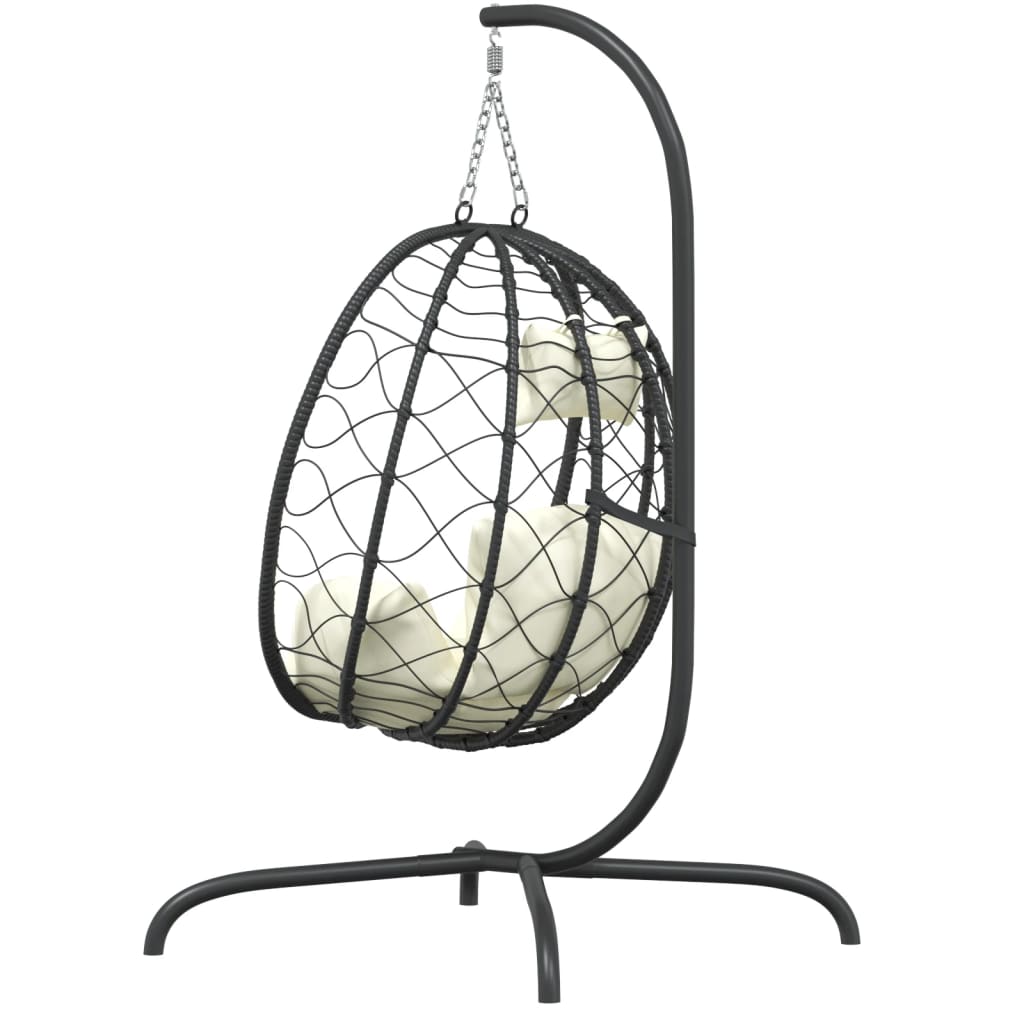 Hangstoel Met Kussen Poly Rattan En Staal