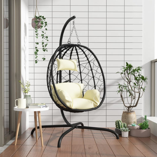 Hangstoel Met Kussen Poly Rattan En Staal