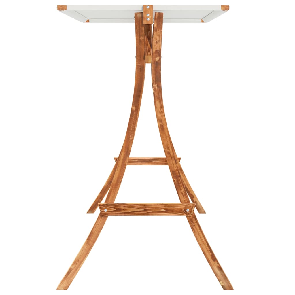Schommelbank Met Luifel Vurenhout Met Teak Afwerking