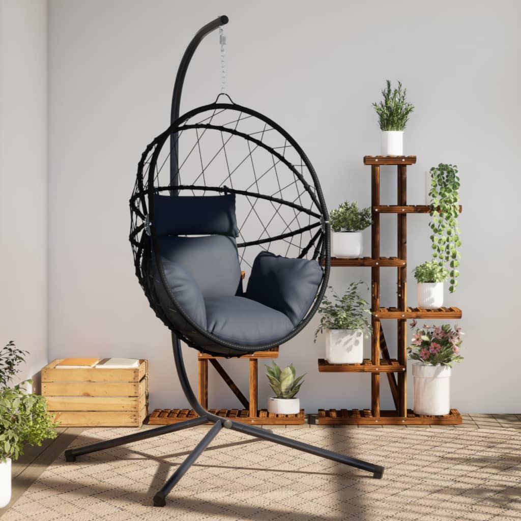 Hangstoel Met Standaard Rattan En Staal