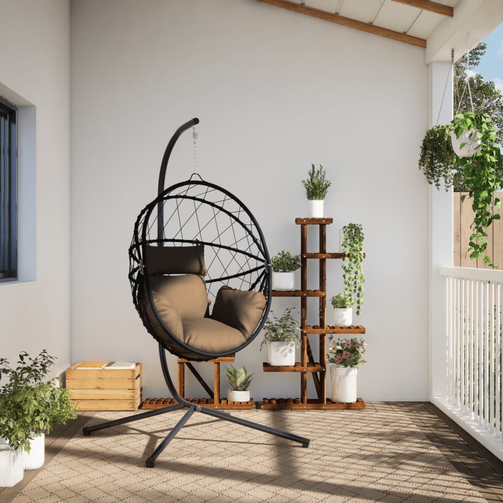 Hangstoel Met Standaard Rattan En Staal