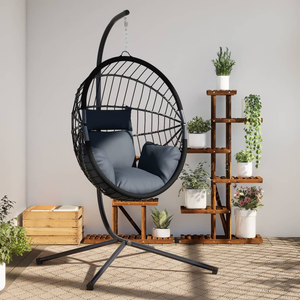 Hangstoel Met Standaard Rattan En Staal