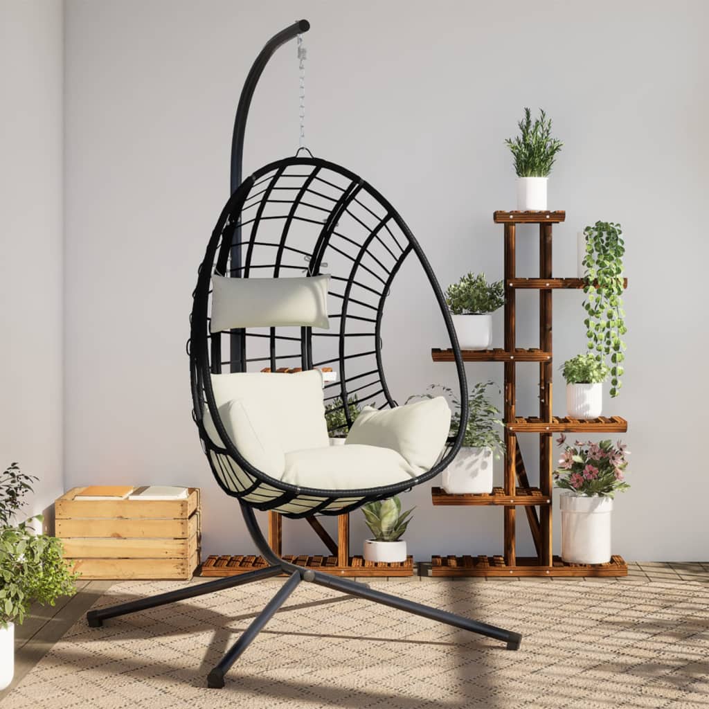 Hangstoel Met Standaard Rattan En Staal